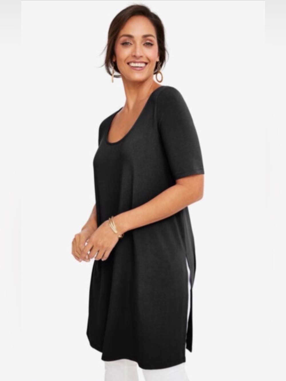 EUC Jessica London Black Scoop Neck Women’s Top/Dress Plus Size 30/32